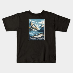 Retro Kenai Fjords National Park Alaska Tourist Souvenir Kids T-Shirt